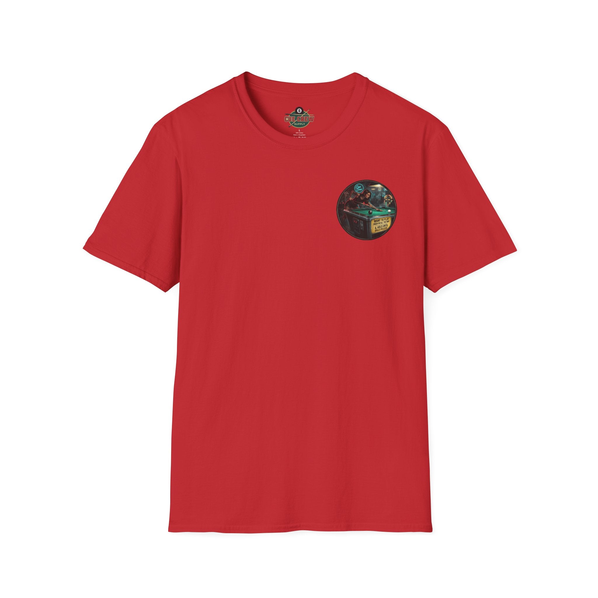 Push In All The Way Billiards T-Shirt – Vintage Coin-Op Pool Hall Graphic Tee | Front & Back Print