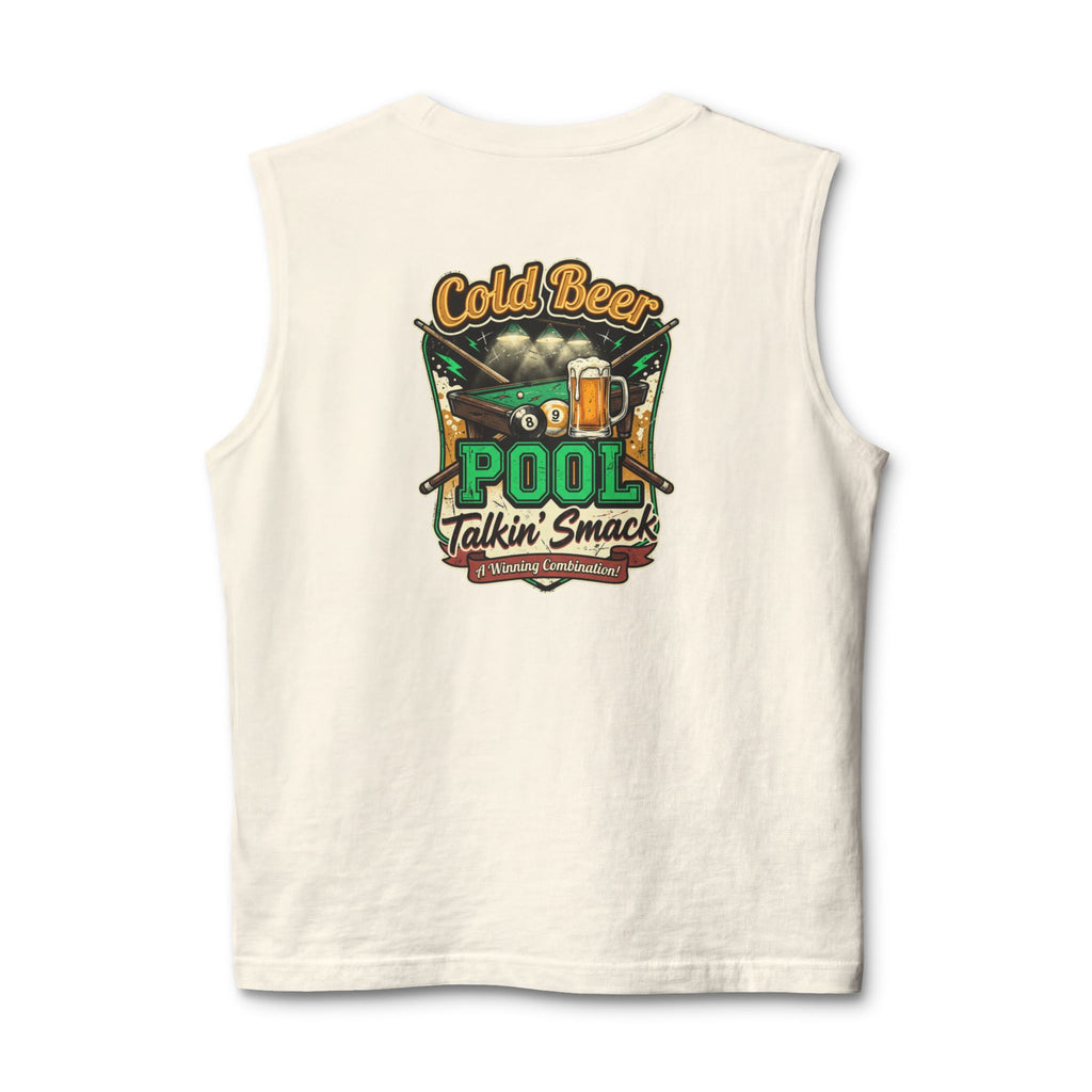 Cold Beer Pool Talkin' Smack Billiards Muscle Tank | Funny Pool Player Sleeveless Shirt | Unisex Cue Crew Supply