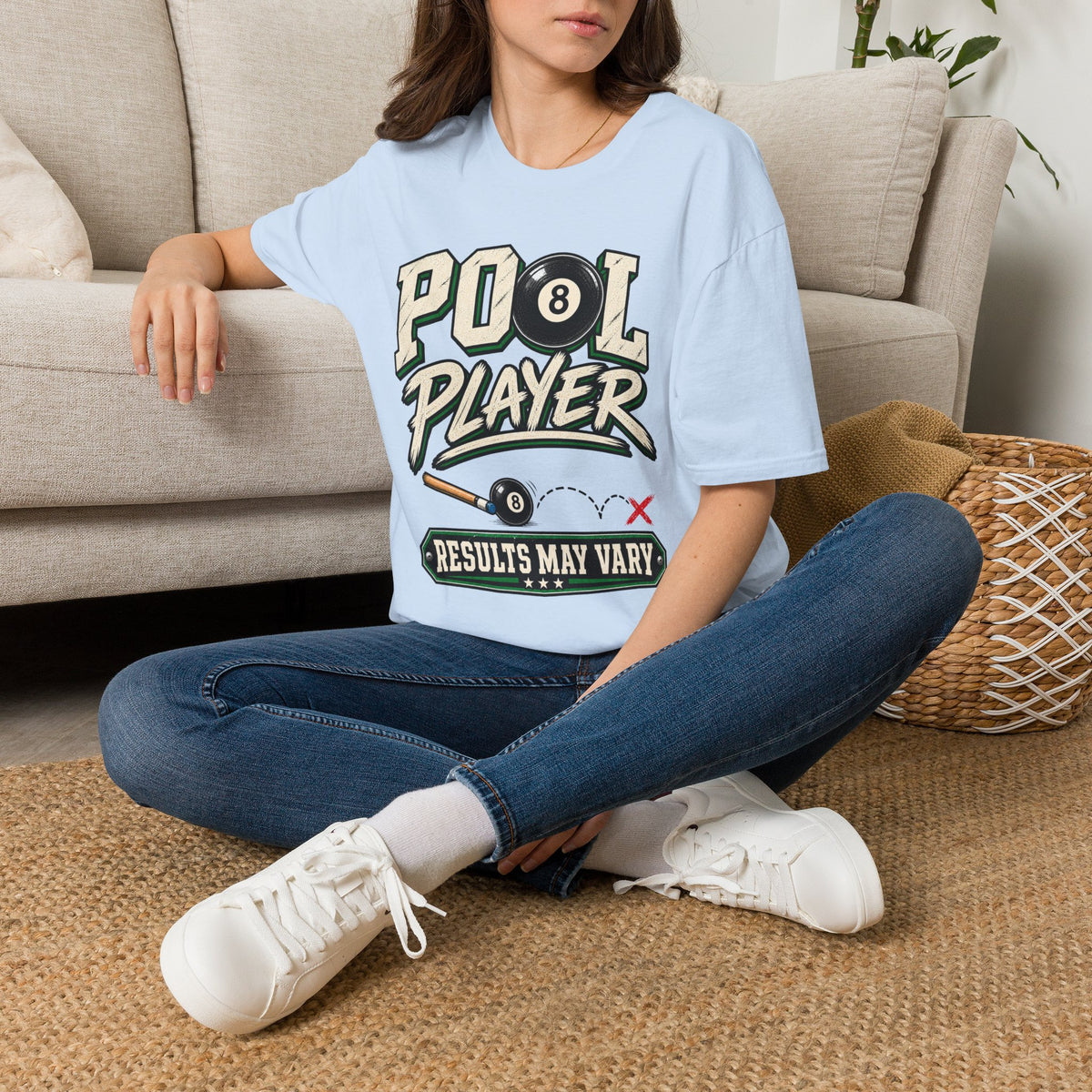 Pool Player Results May Vary – Funny Billiards T-Shirt