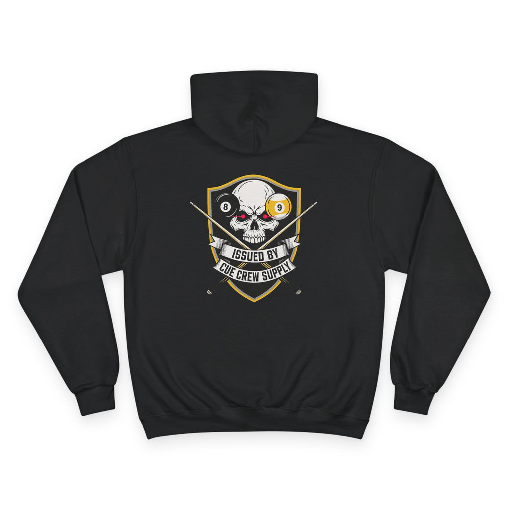 Issued By Cue Crew Supply Skull Billiards Champion Hoodie