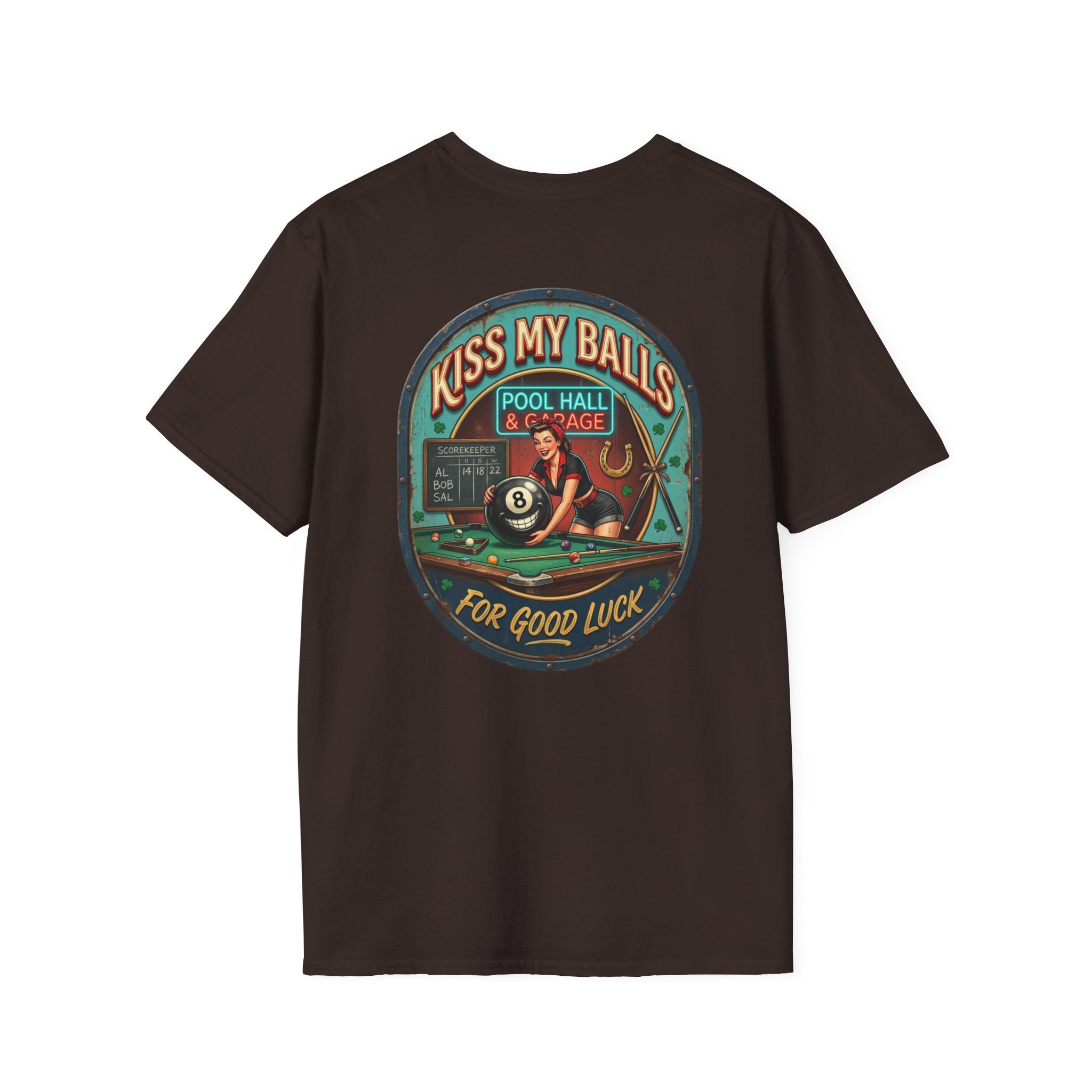 Copy of Copy of Kiss My Balls For Good Luck Pool Player T-Shirt | Funny Billiards Graphic Tee | Cue Crew Supply