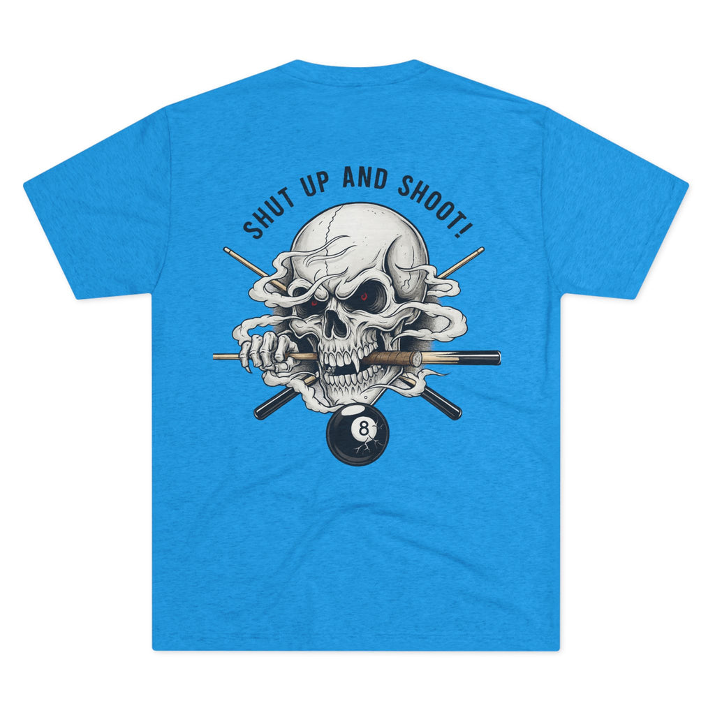 Shut Up and Shoot Skull Billiards Tri-Blend Tee