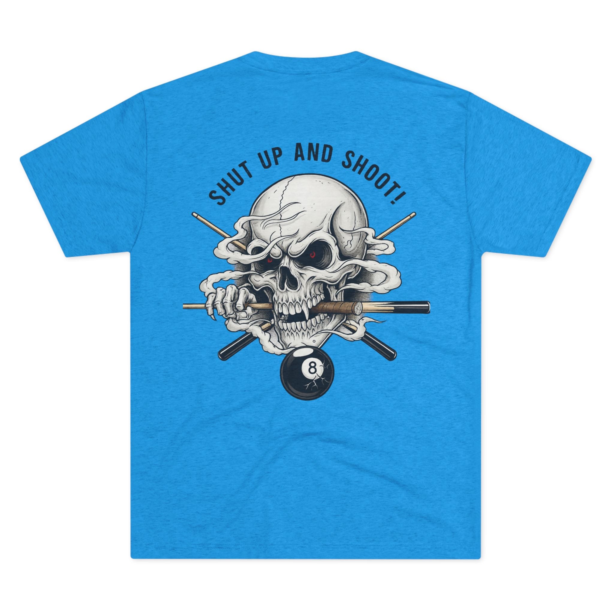Shut Up and Shoot Skull Billiards Tri-Blend Tee