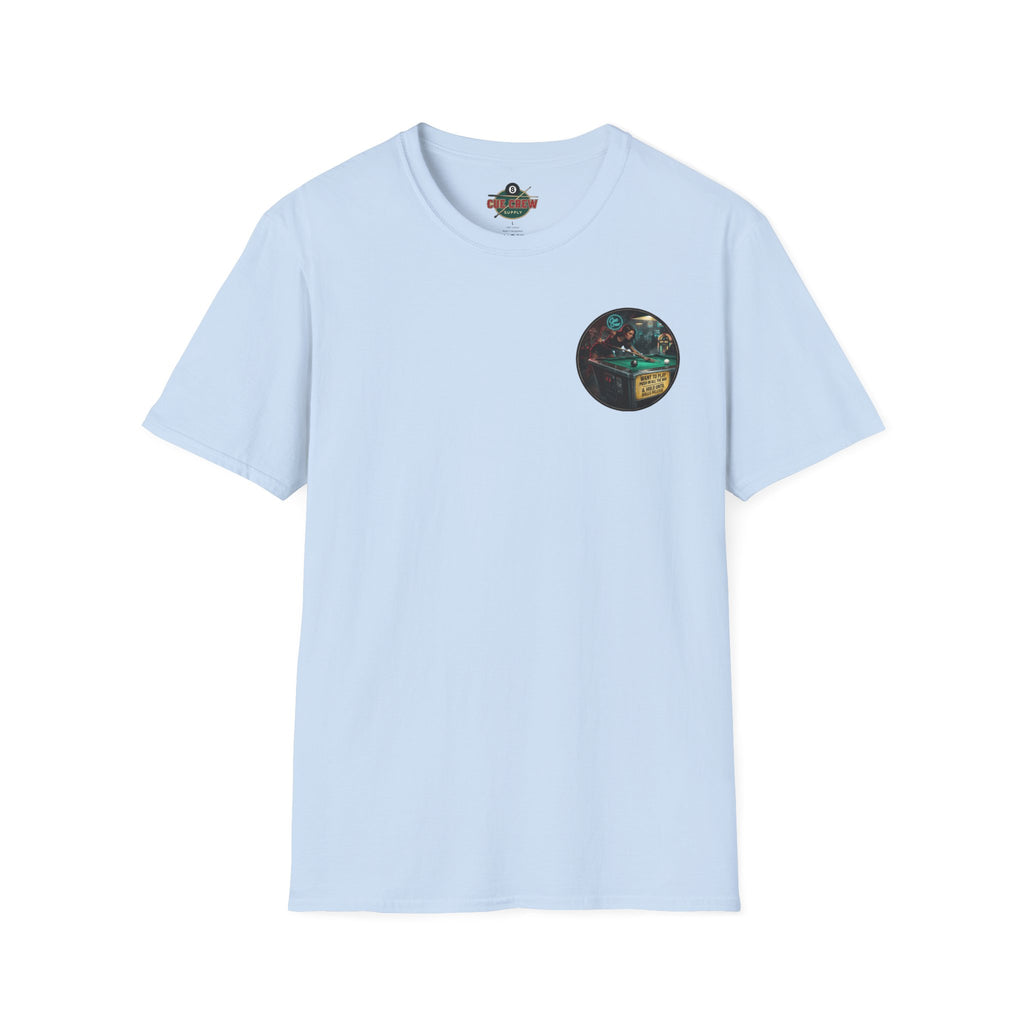 Push In All The Way Billiards T-Shirt – Vintage Coin-Op Pool Hall Graphic Tee | Front & Back Print