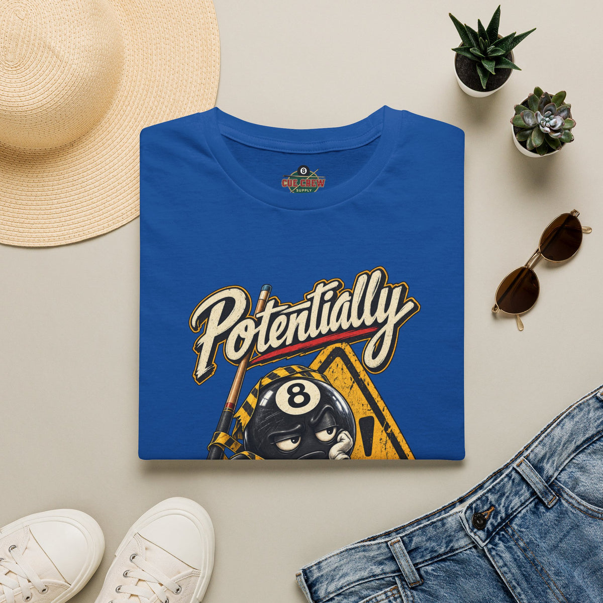 Potentially Dangerous – Funny 8-Ball Billiards T-Shirt – Pool Player Tee