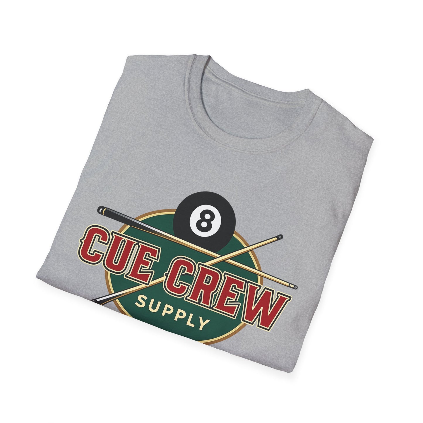 Cue Crew Supply Retro Logo Core Line Billiards Gildan Tee