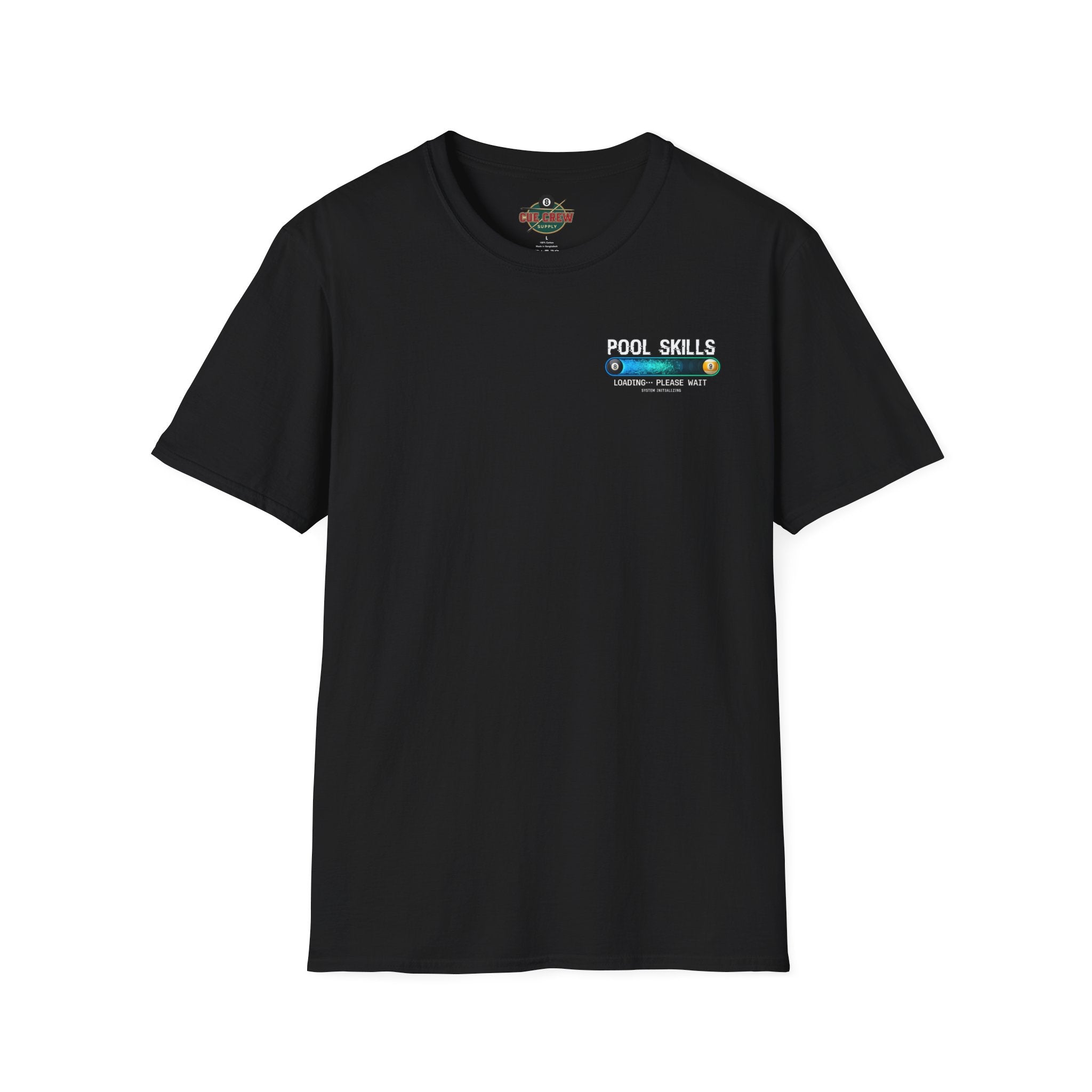 Pool Skills Loading Funny Billiards T-Shirt | Gamer Style Pool Player Graphic Tee | Front & Back Print