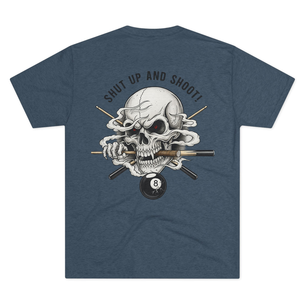Shut Up and Shoot Skull Billiards Tri-Blend Tee