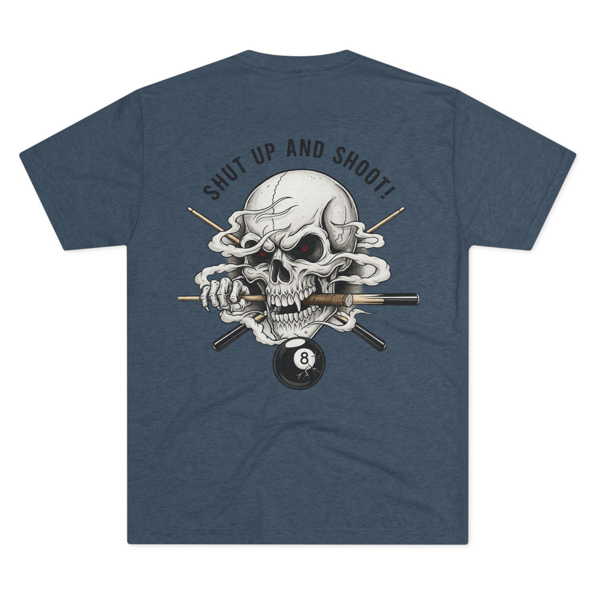 Shut Up and Shoot Skull Billiards Tri-Blend Tee