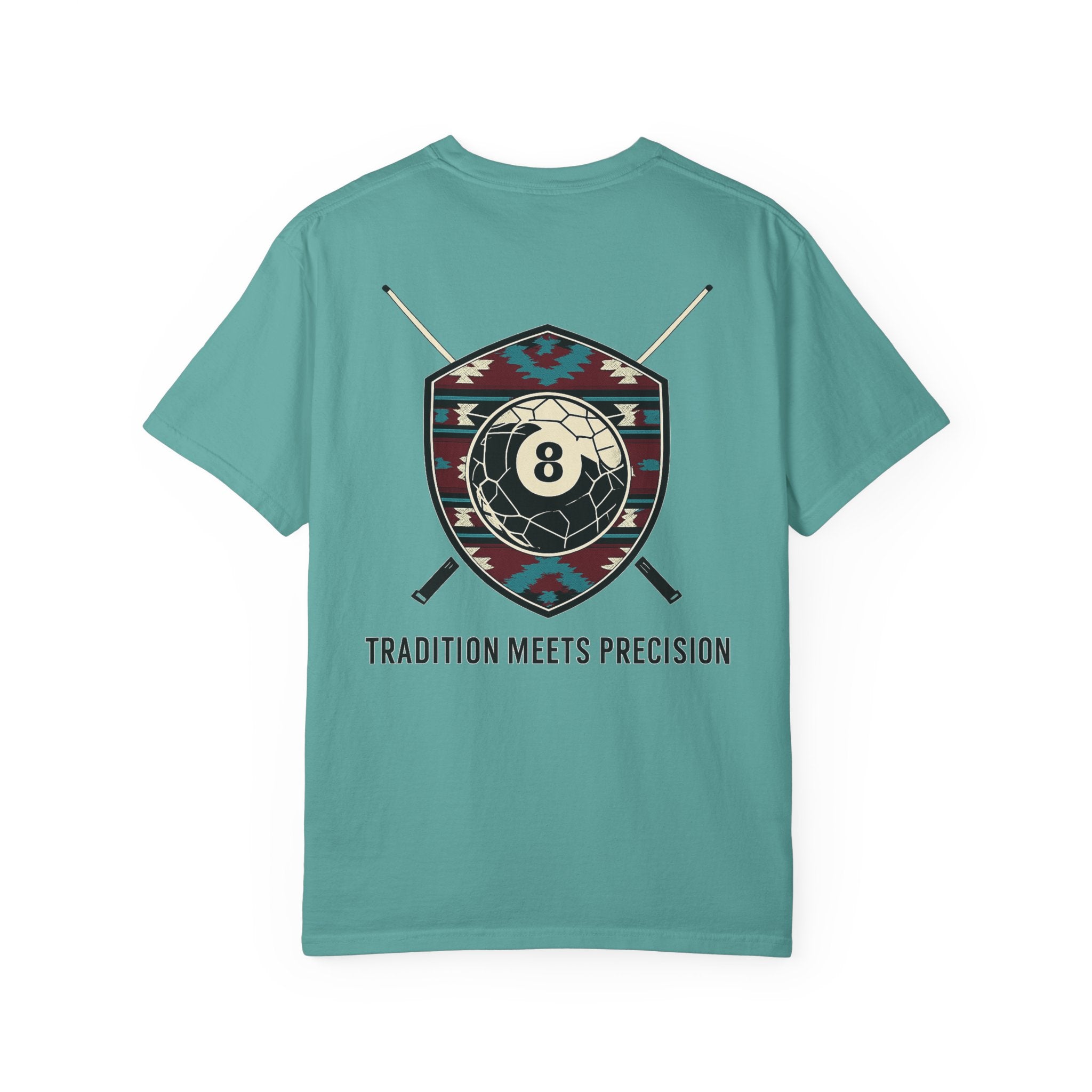 Tradition Meets Precision Pool 8-Ball Crest Comfort Colors Tee