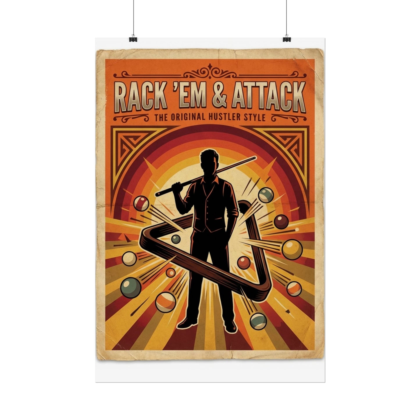 Rack 'Em & Attack 24"x36" Billiards Poster