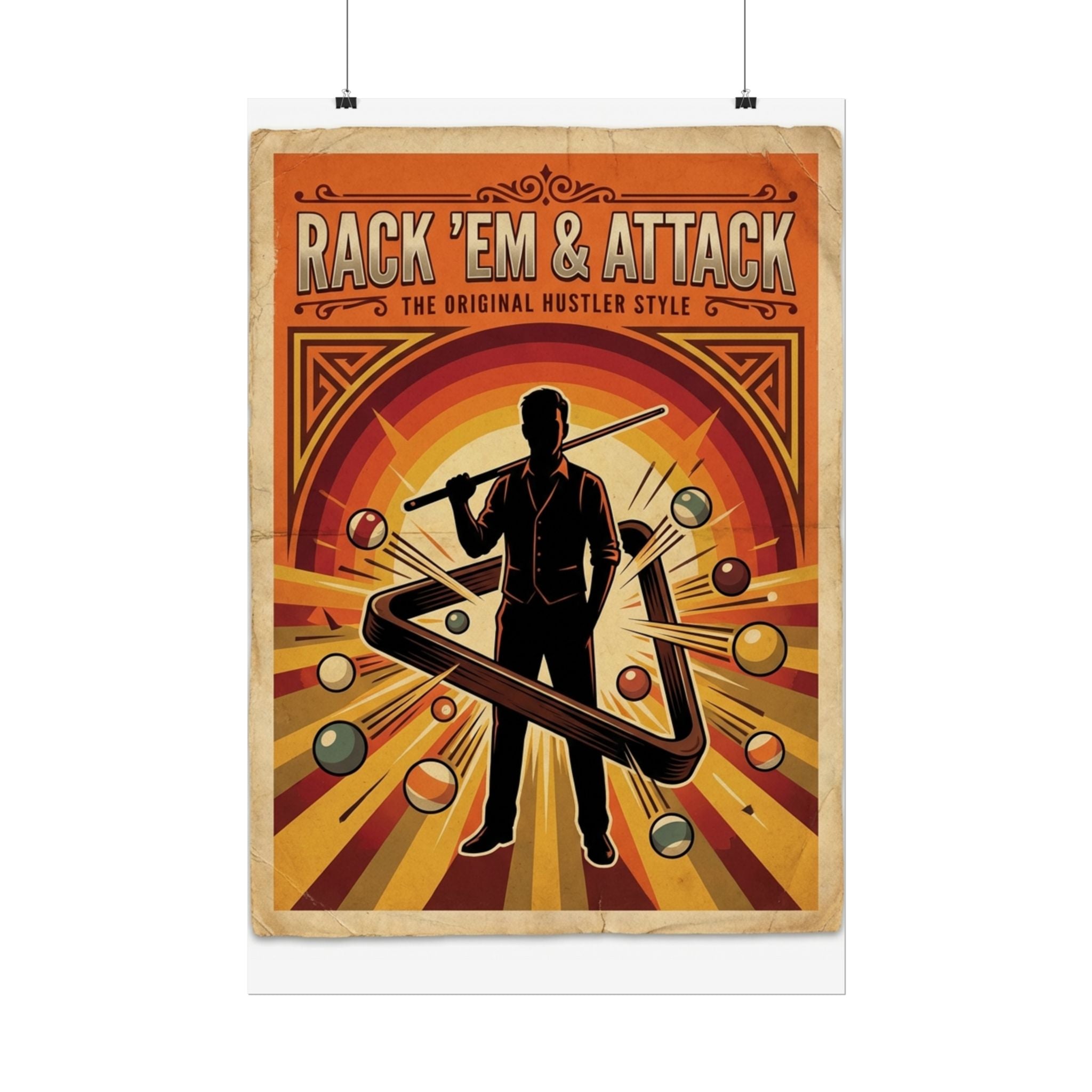 Rack 'Em & Attack 24"x36" Billiards Poster
