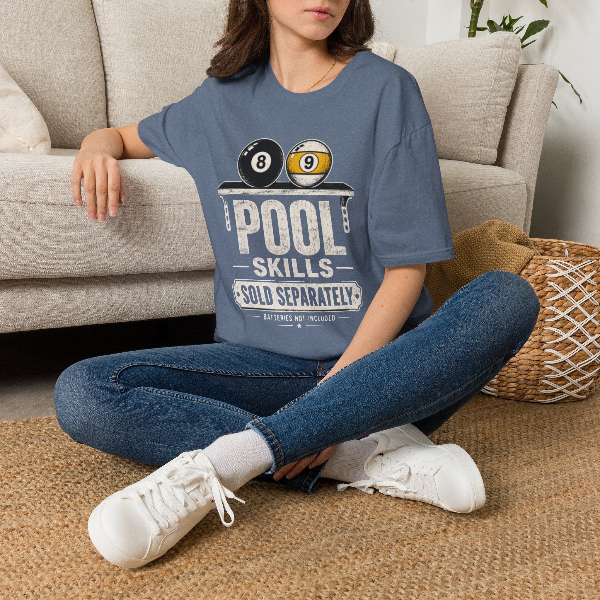 Pool Skills Sold Separately Funny Billiards T-Shirt | Front Print Only | 8 Ball & 9 Ball Graphic Unisex Tee