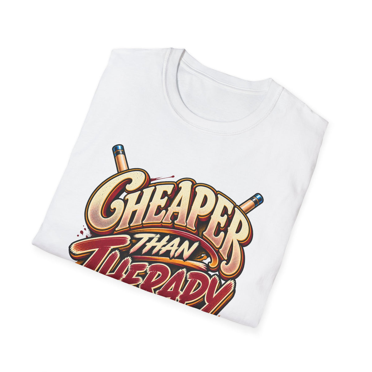Cheaper Than Therapy Funny Pool Player T-Shirt | Essentials Series | CCS-EST-008