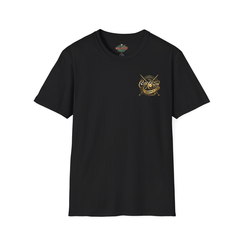Cue Crew Supply Signature Billiards T-Shirt | Premium Pool Player Graphic Tee | Front & Back Print