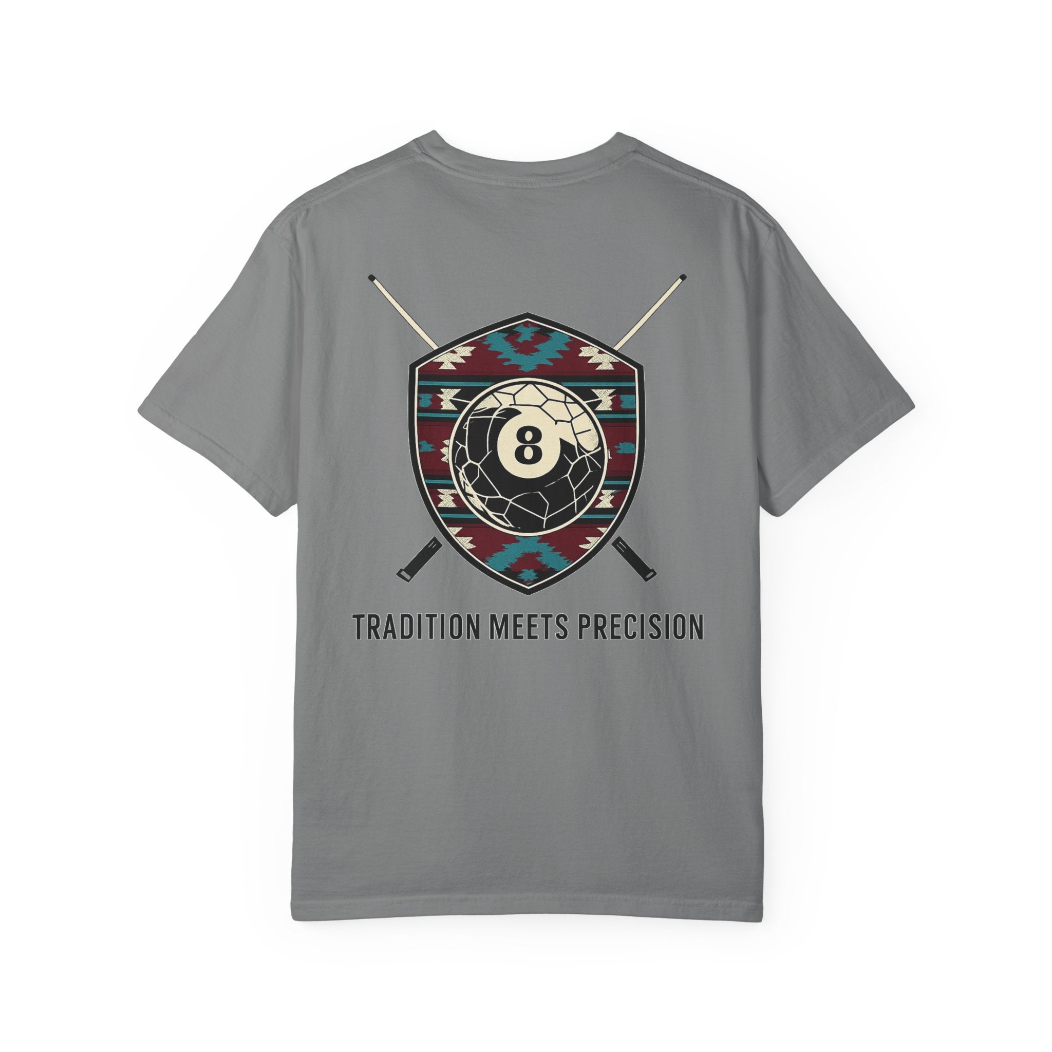 Tradition Meets Precision Pool 8-Ball Crest Comfort Colors Tee