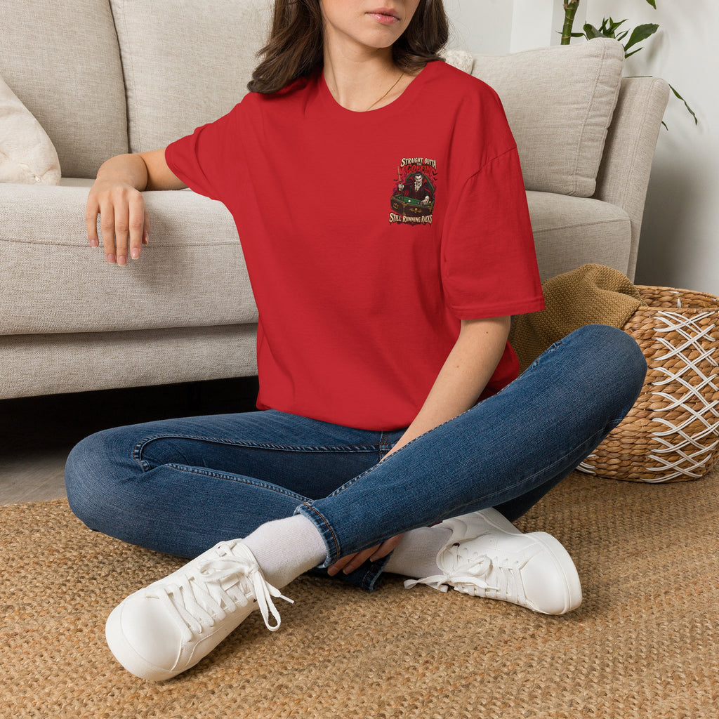 Straight Outta the Coffin – Halloween Billiards T-Shirt – Vampire Pool Player Tee