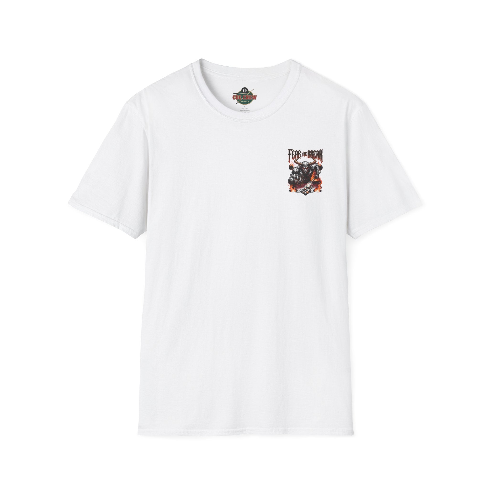 Fear The Break Demon Billiards T-Shirt | Fiery Pool Player Graphic Tee | Front & Back Print