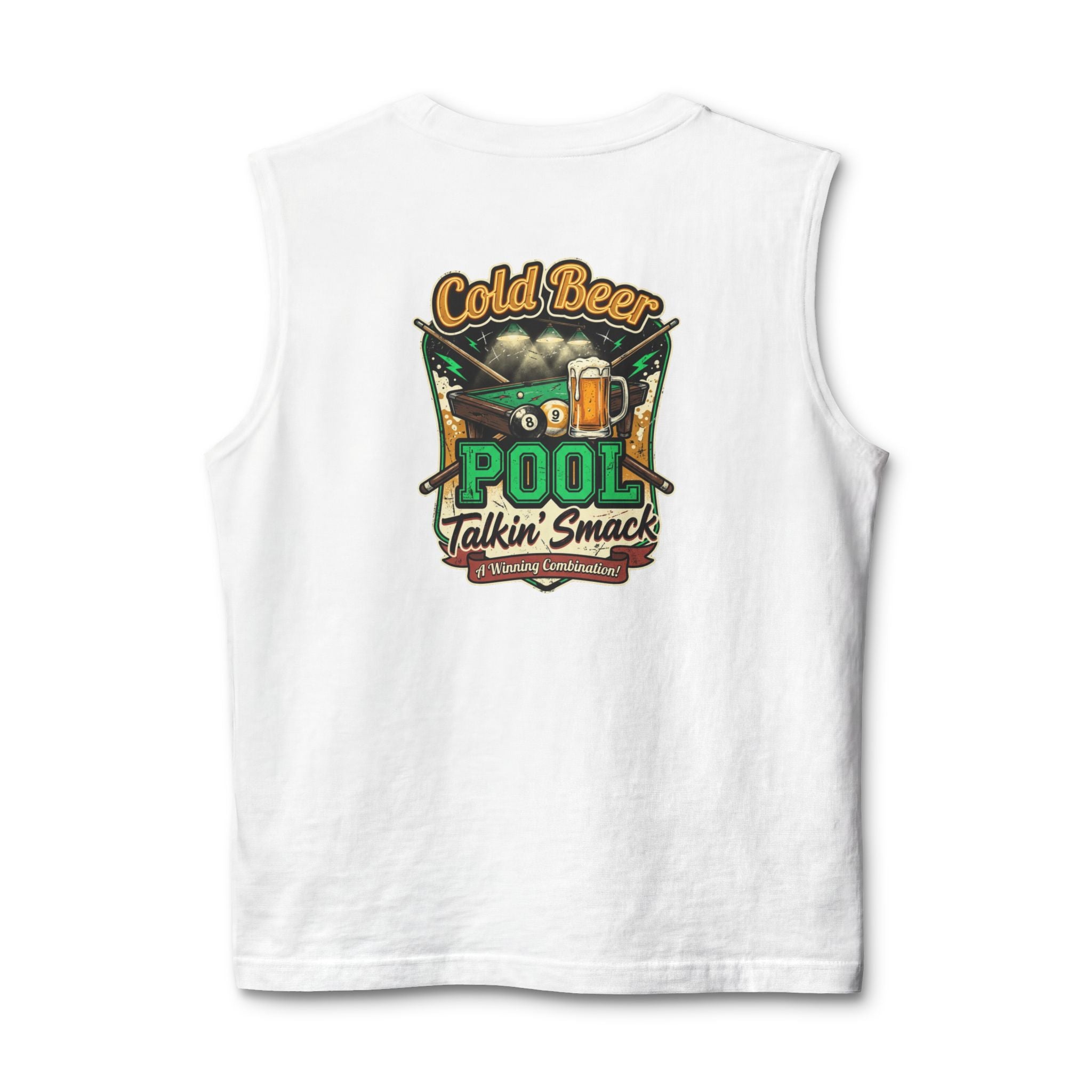 Cold Beer Pool Talkin' Smack Billiards Muscle Tank | Funny Pool Player Sleeveless Shirt | Unisex Cue Crew Supply