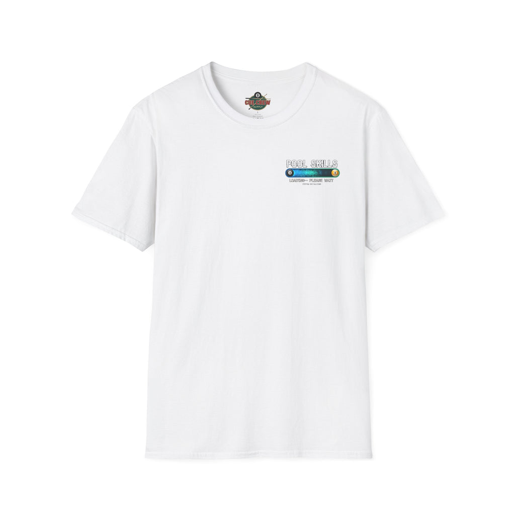 Pool Skills Loading Funny Billiards T-Shirt | Gamer Style Pool Player Graphic Tee | Front & Back Print