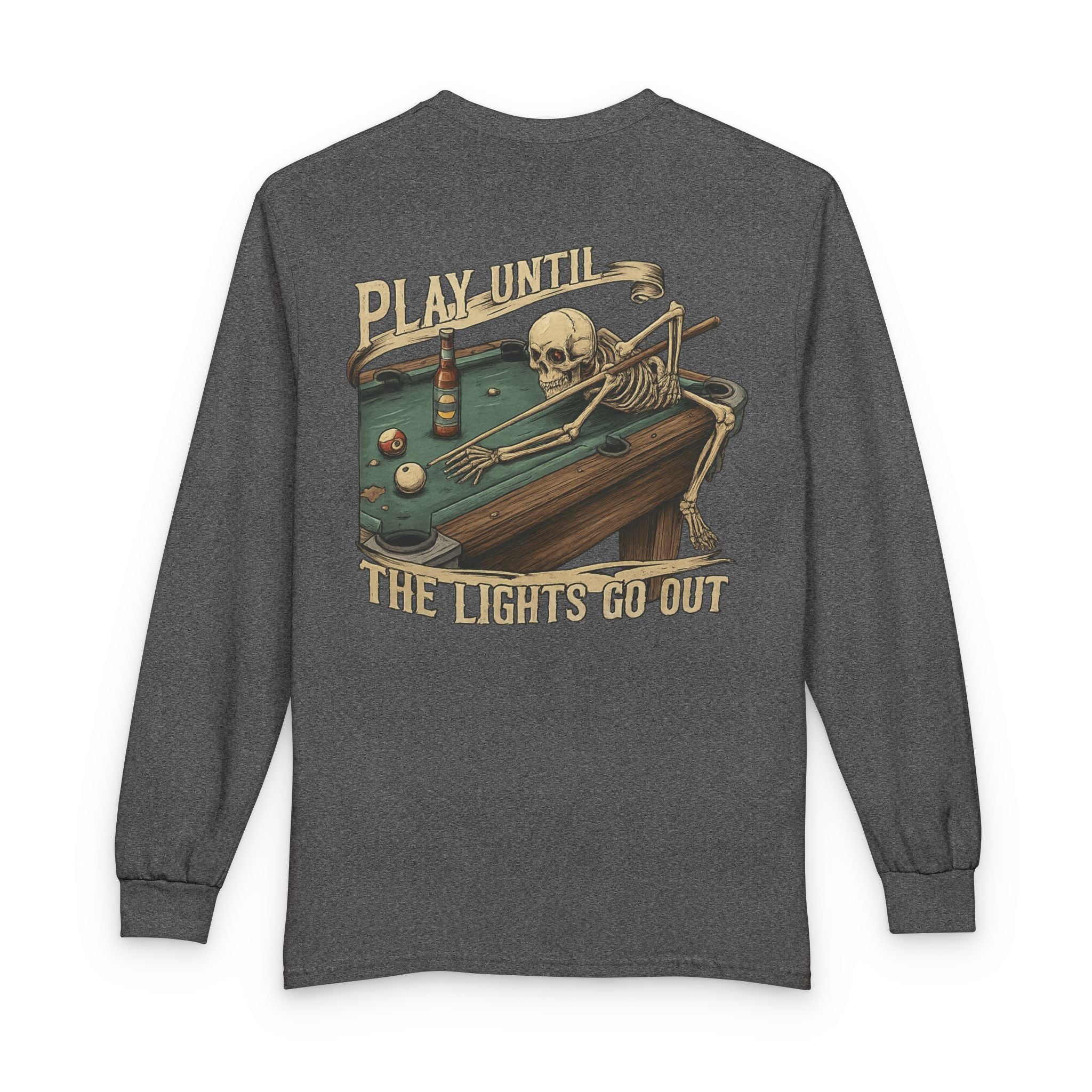 Play Until The Lights Go Out Billiards Gildan Long Sleeve Tee
