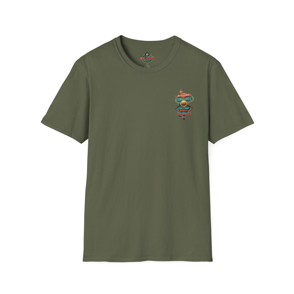 Welcome to Fabulous Cue Crew Supply Billiards T-Shirt | Las Vegas Pool Player Graphic Tee | Front & Back Print