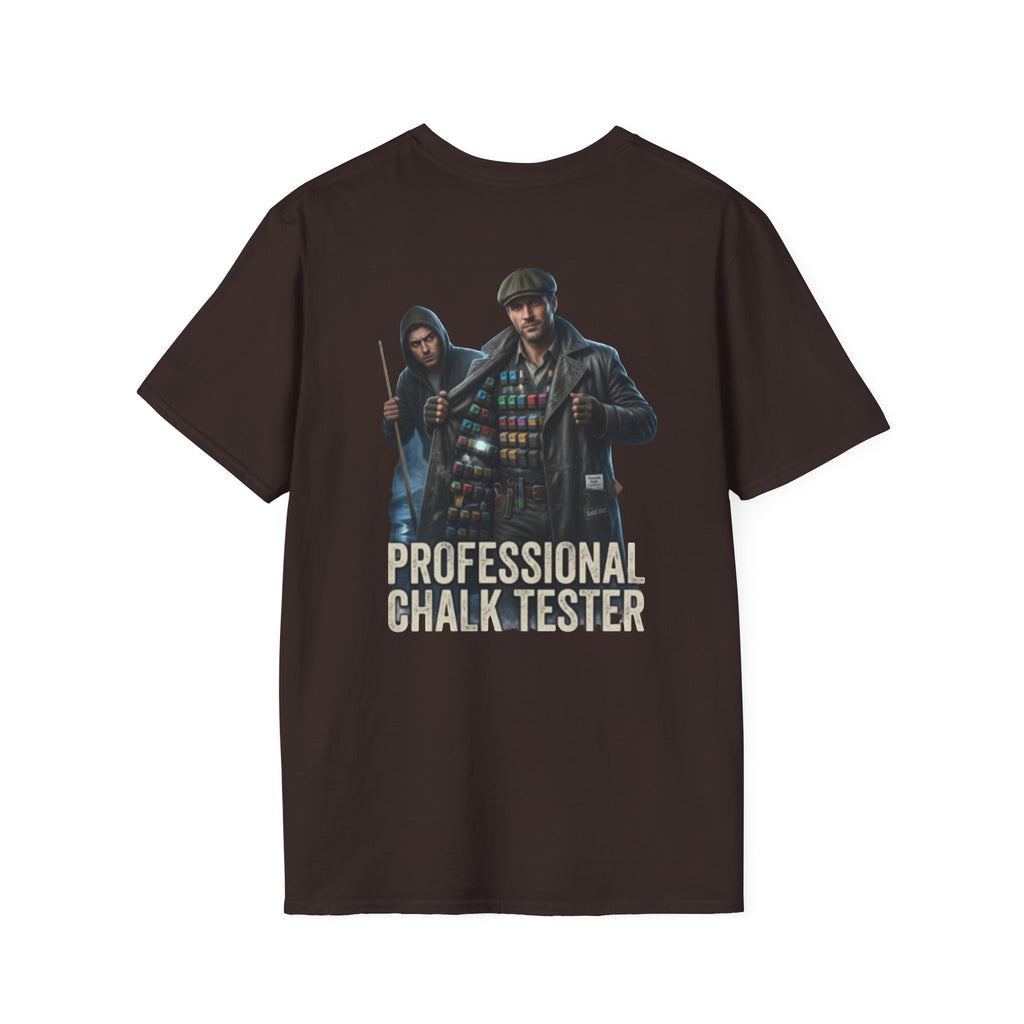 Professional Chalk Tester Funny Billiards T-Shirt – Pool Player Graphic Tee | Front & Back Print