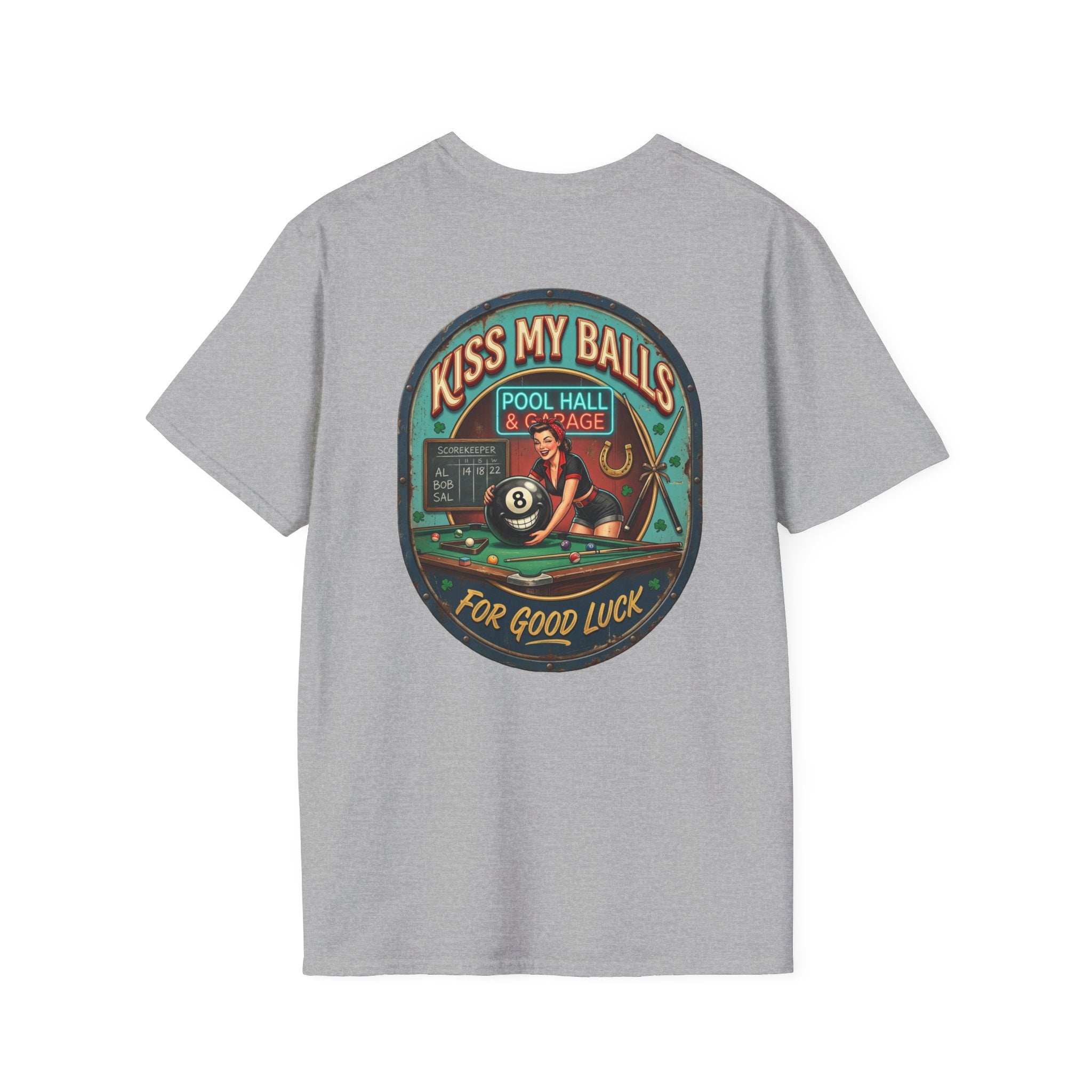 Copy of Copy of Kiss My Balls For Good Luck Pool Player T-Shirt | Funny Billiards Graphic Tee | Cue Crew Supply