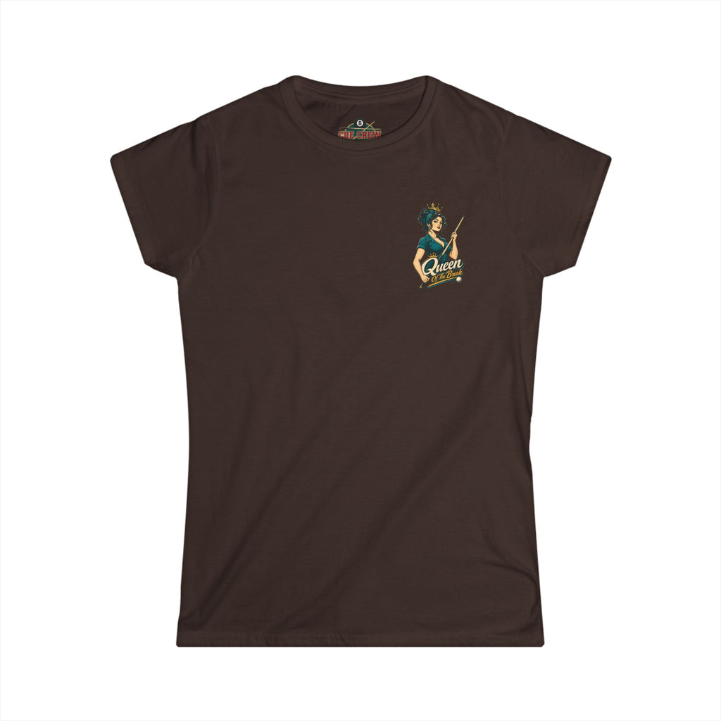 Queen of the Break Women’s Billiards T-Shirt – Front & Back Pool Tee