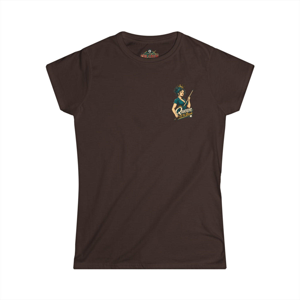 Queen of the Break Women’s Billiards T-Shirt – Front & Back Pool Tee
