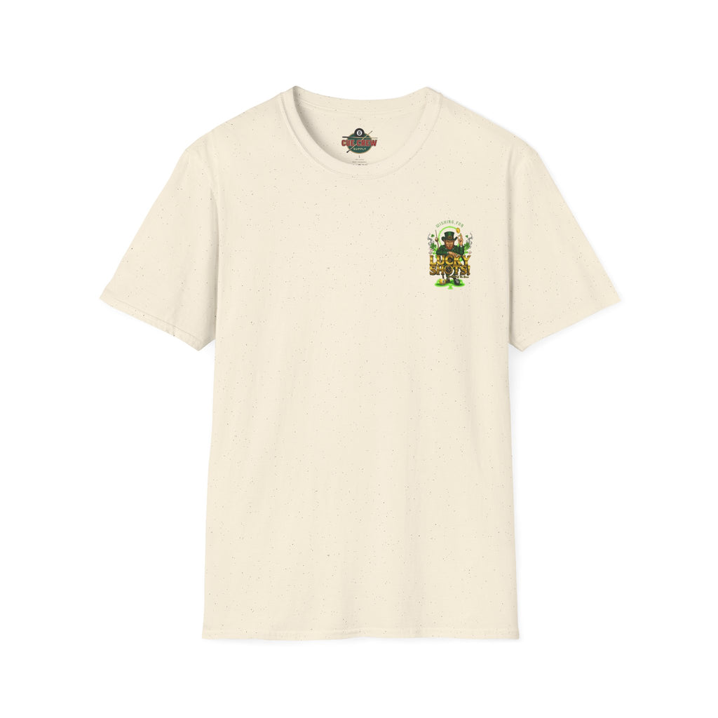Wishing for Lucky Shots! Funny St. Patrick's Day Pool Player T-Shirt | Irish Billiards Graphic Tee | Front & Back Print