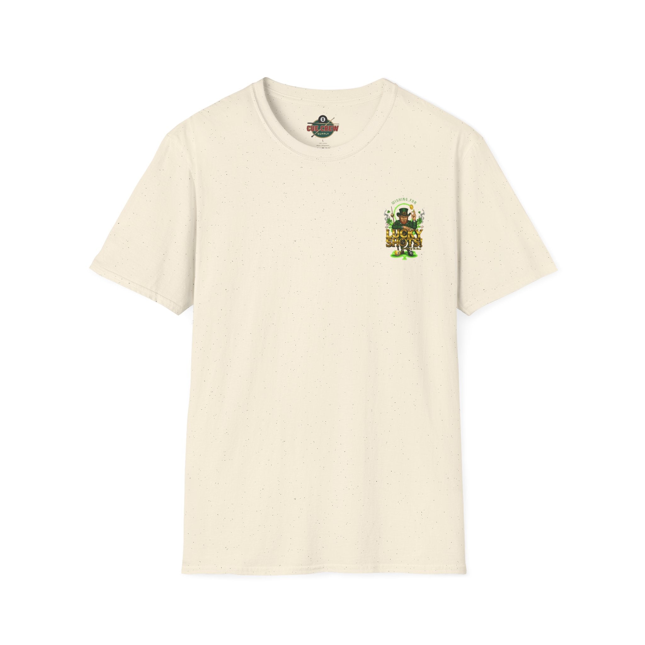Wishing for Lucky Shots! Funny St. Patrick's Day Pool Player T-Shirt | Irish Billiards Graphic Tee | Front & Back Print