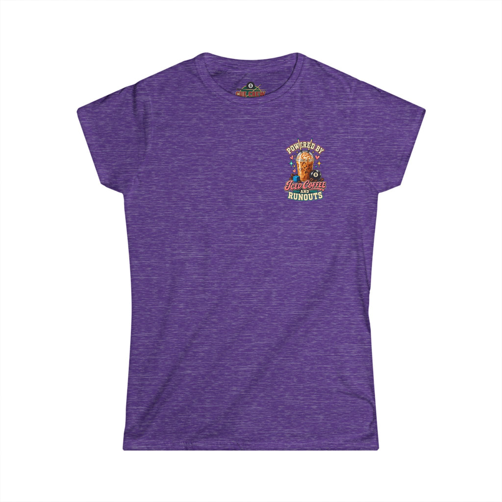 Powered By Iced Coffee & Runouts – Women’s Billiards T-Shirt – Pool Player Tee CCS-WSST-016