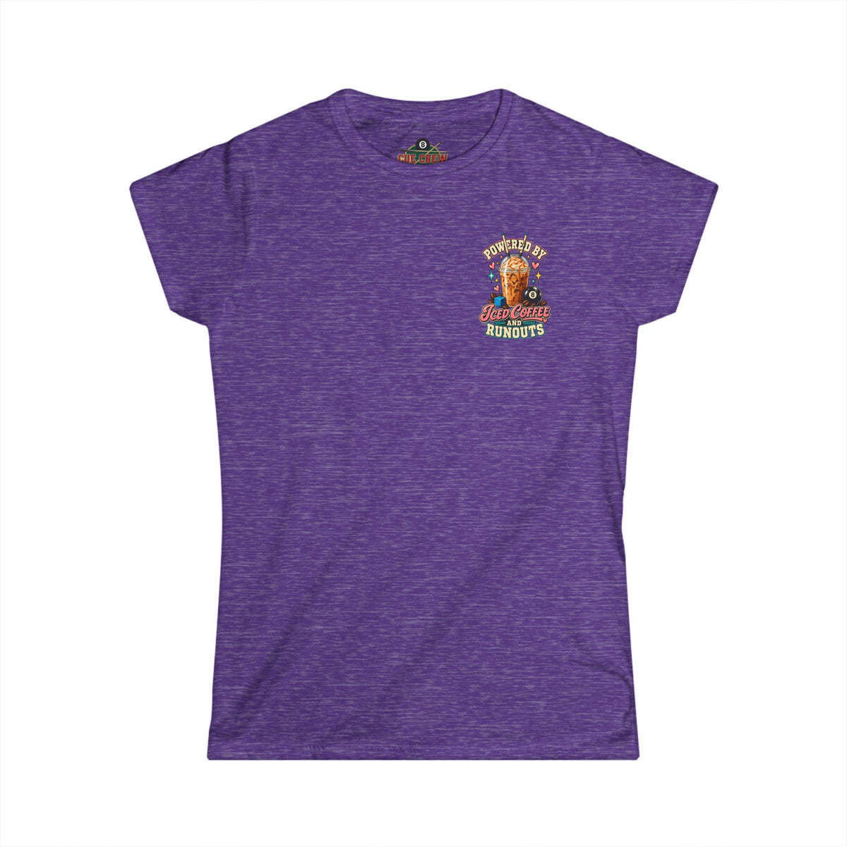Powered By Iced Coffee & Runouts – Women’s Billiards T-Shirt – Pool Player Tee CCS-WSST-016