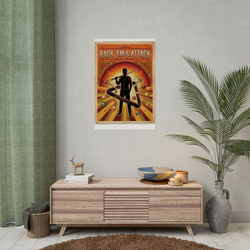 Rack 'Em & Attack 24"x36" Billiards Poster
