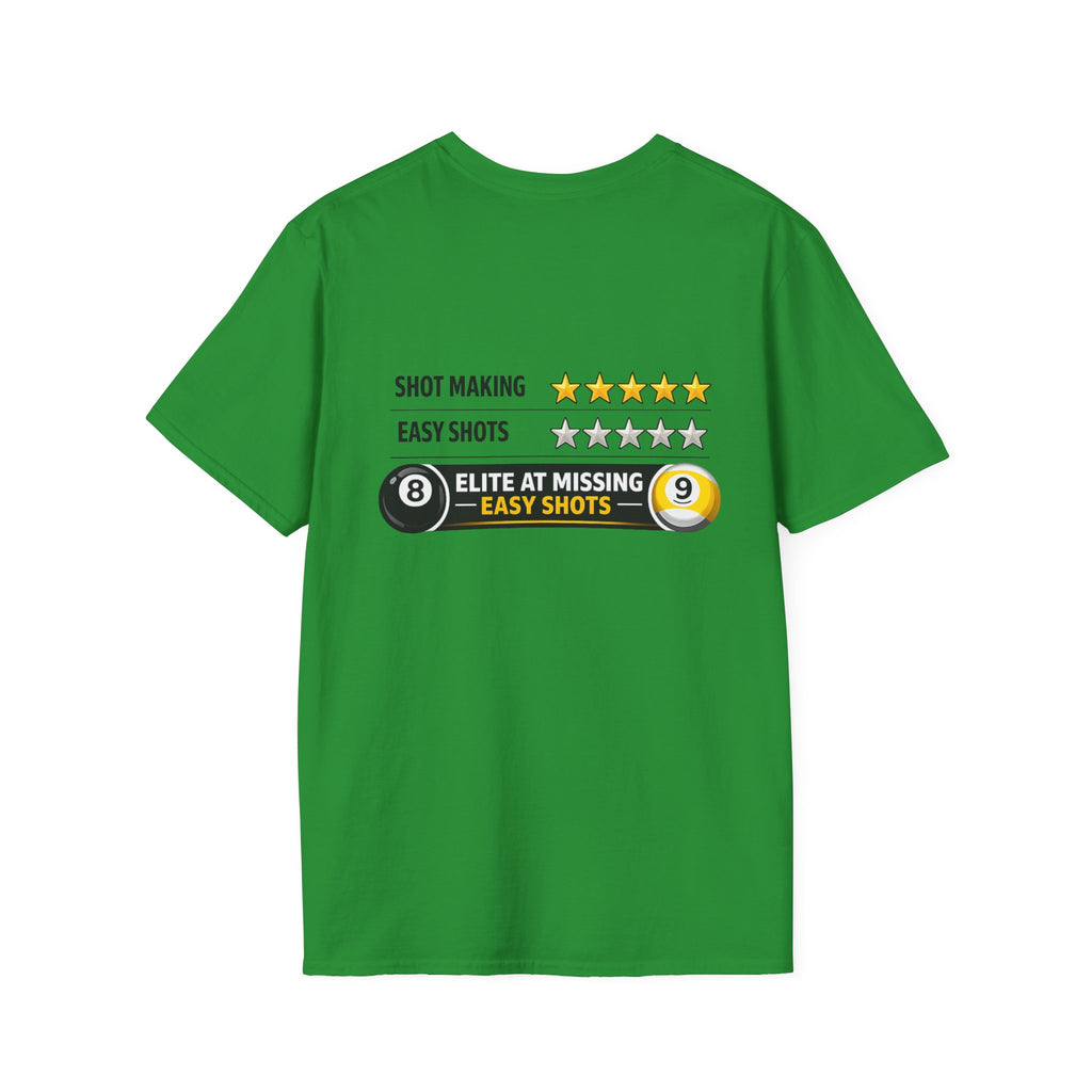Elite at Missing Easy Shots Pool Player T-Shirt | Classic Series