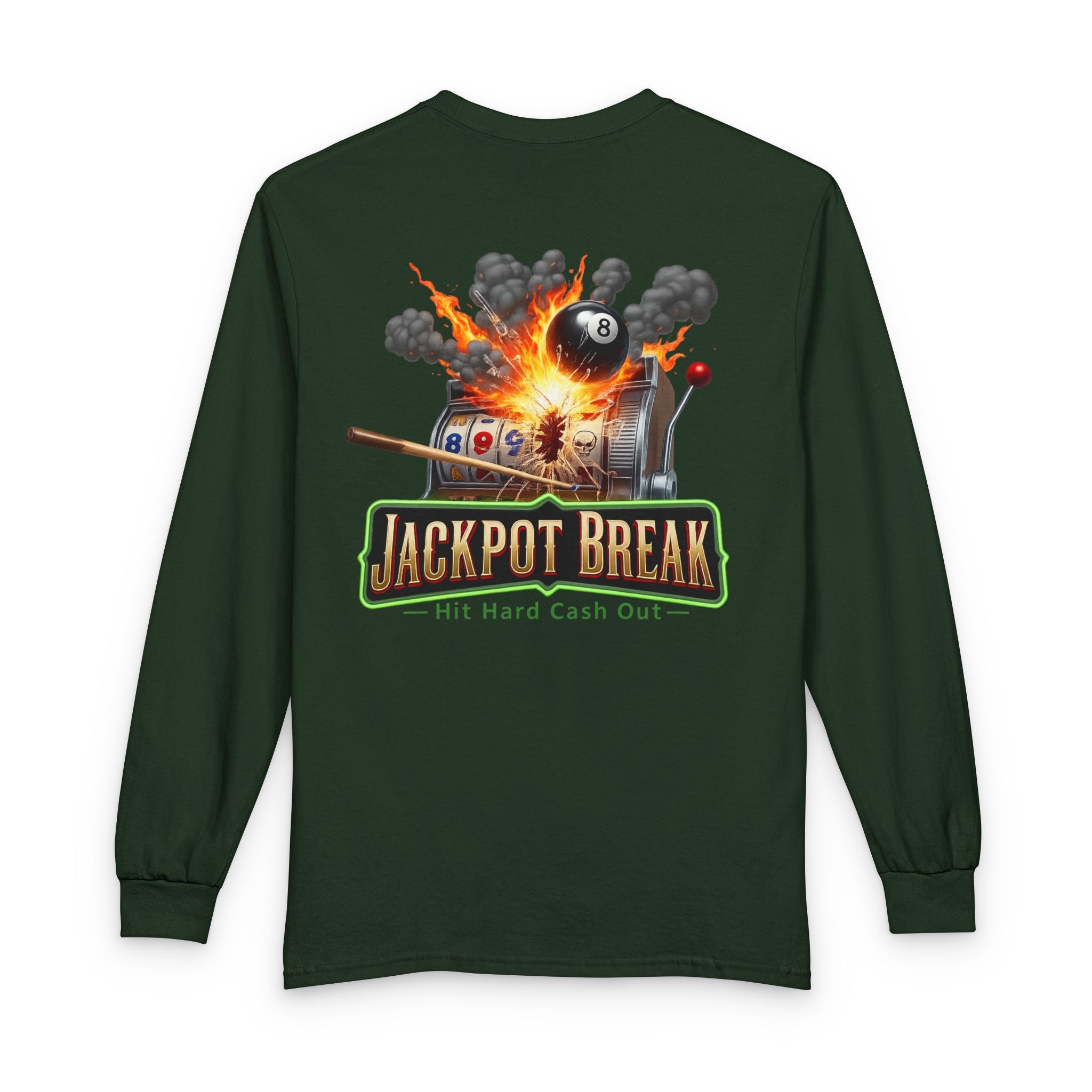 Jackpot Break Billiards Casino Mashup Gildan Long Sleeve Tee