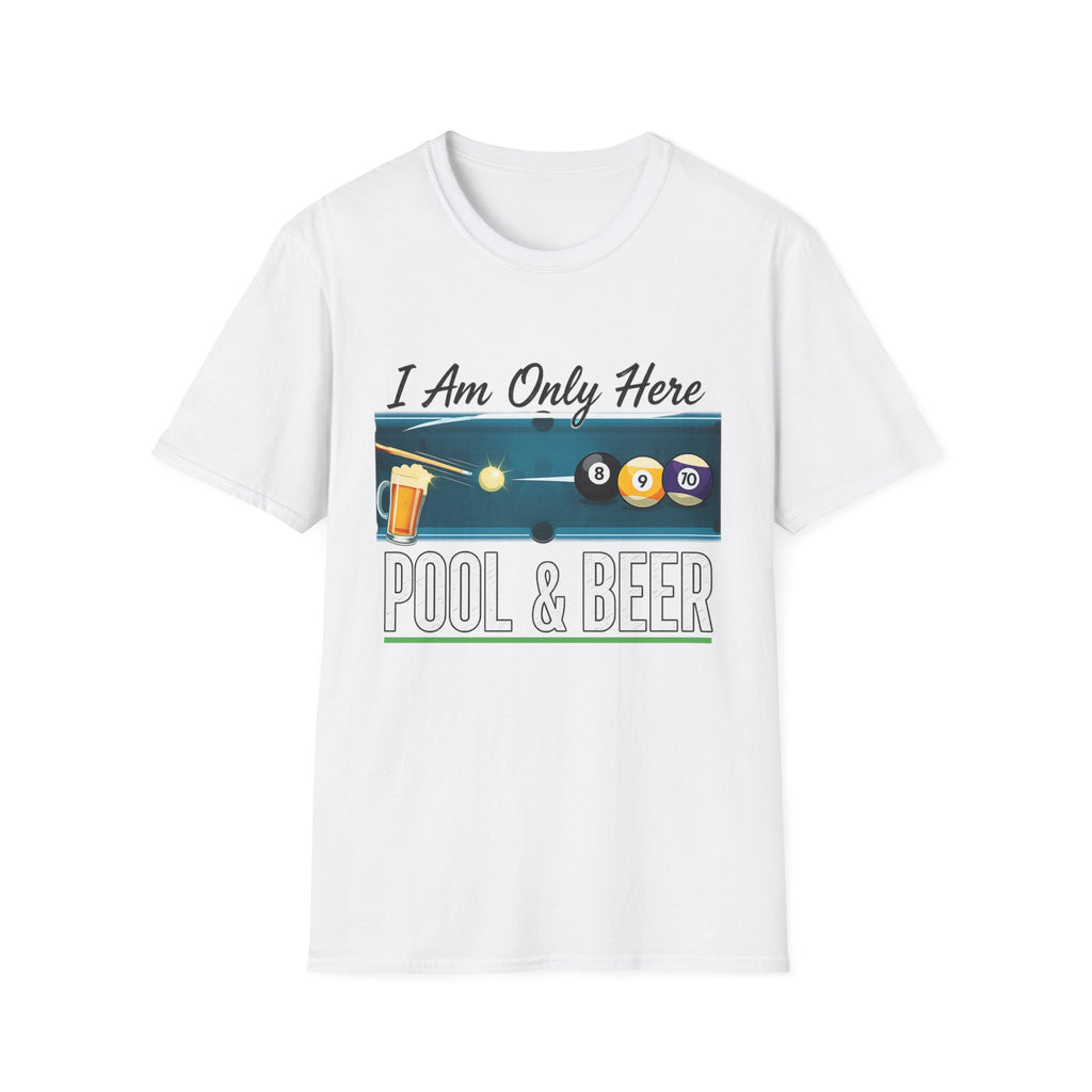 I Am Here Pool & Beer Billiards Core Line Gildan Tee