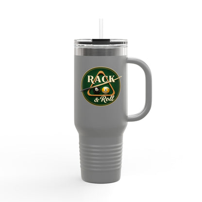 Rack & Roll Billiards Pool Cue Logo 40oz Insulated Travel Mug