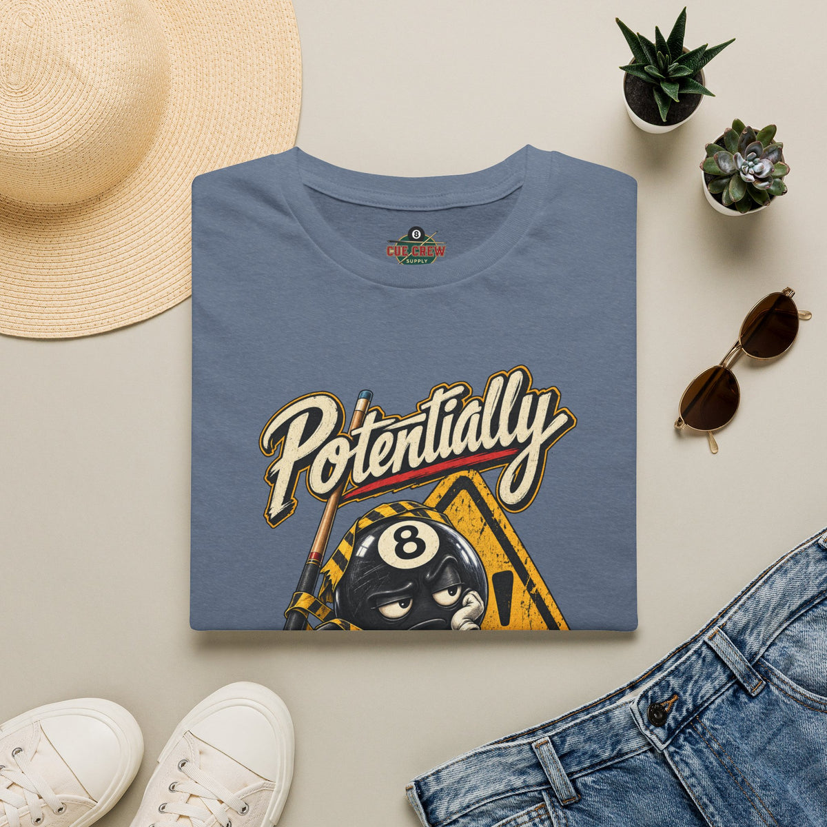 Potentially Dangerous – Funny 8-Ball Billiards T-Shirt – Pool Player Tee