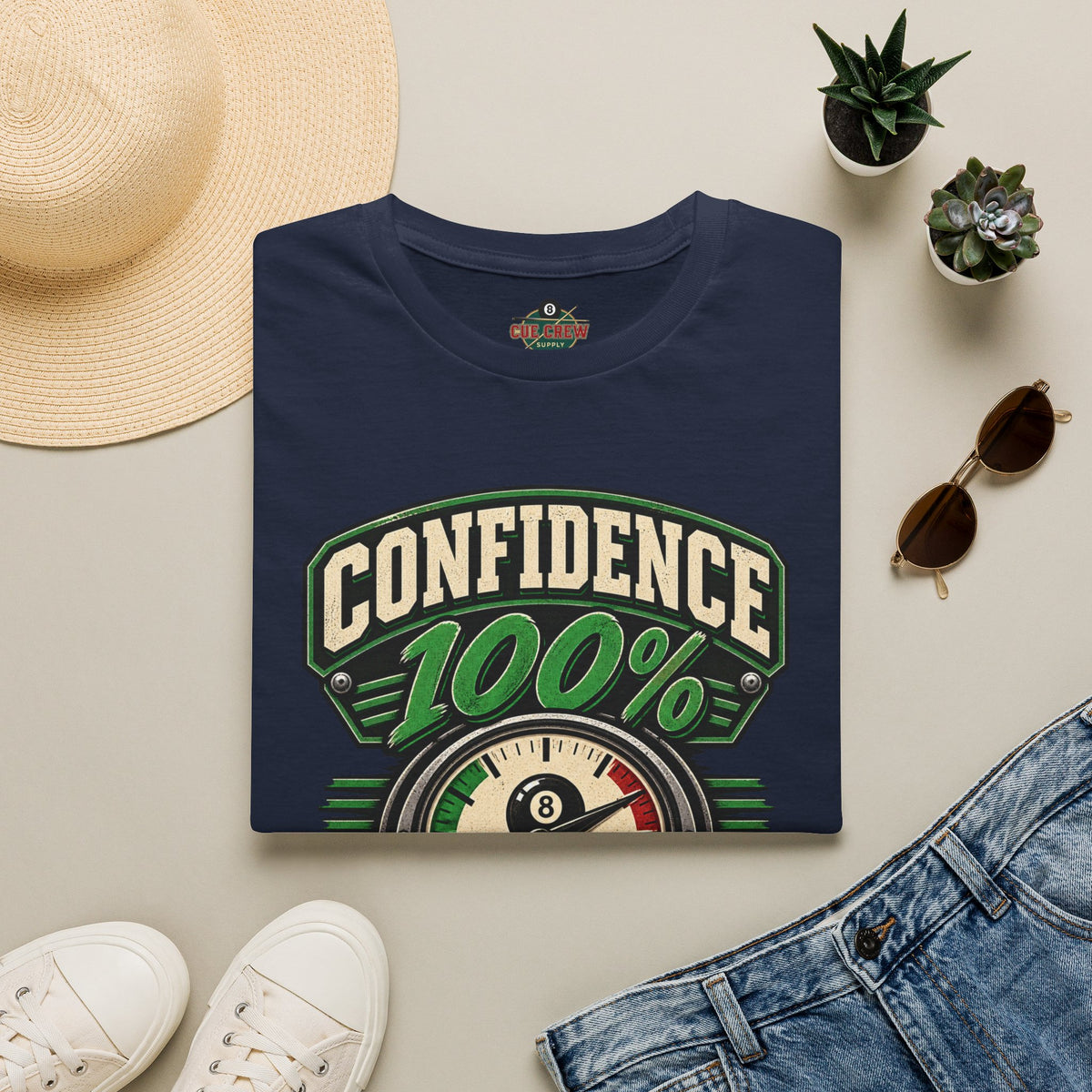Confidence 100% Accuracy Pending – Funny Billiards T-Shirt – Pool Player Tee