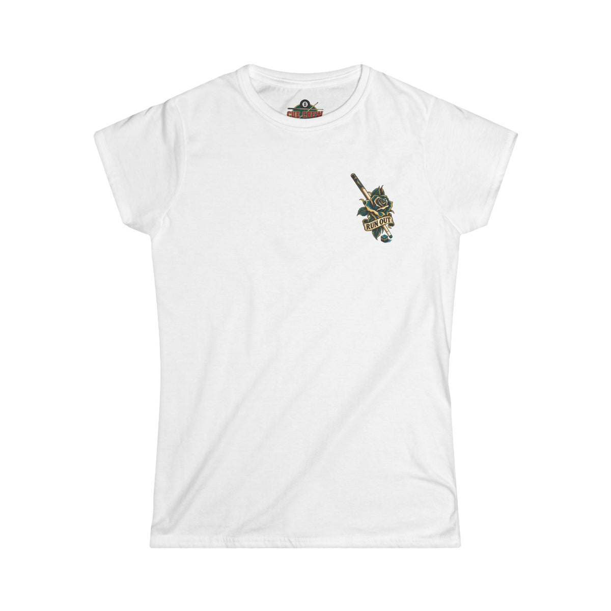 This Girl Can Run Out – Women’s Billiards T-Shirt – Front & Back Pool Tee
