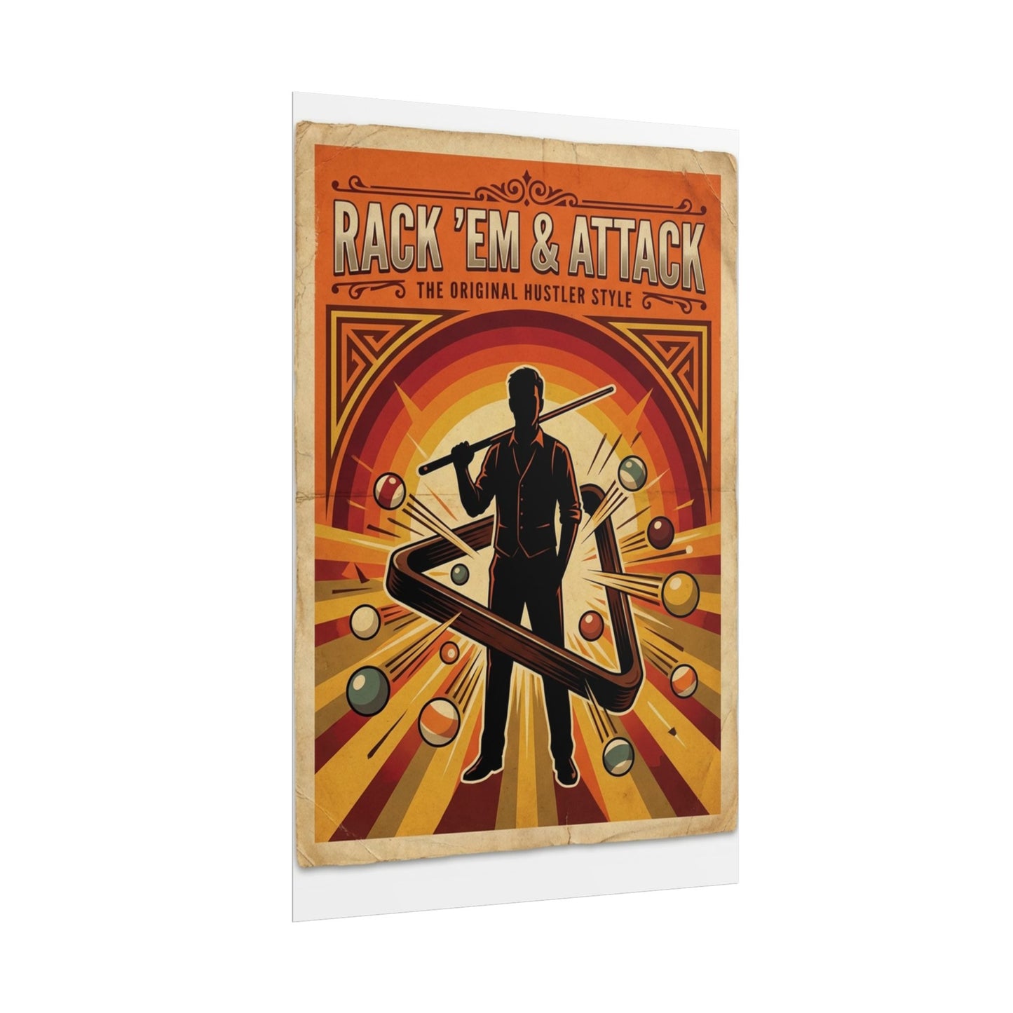Rack 'Em & Attack 24"x36" Billiards Poster