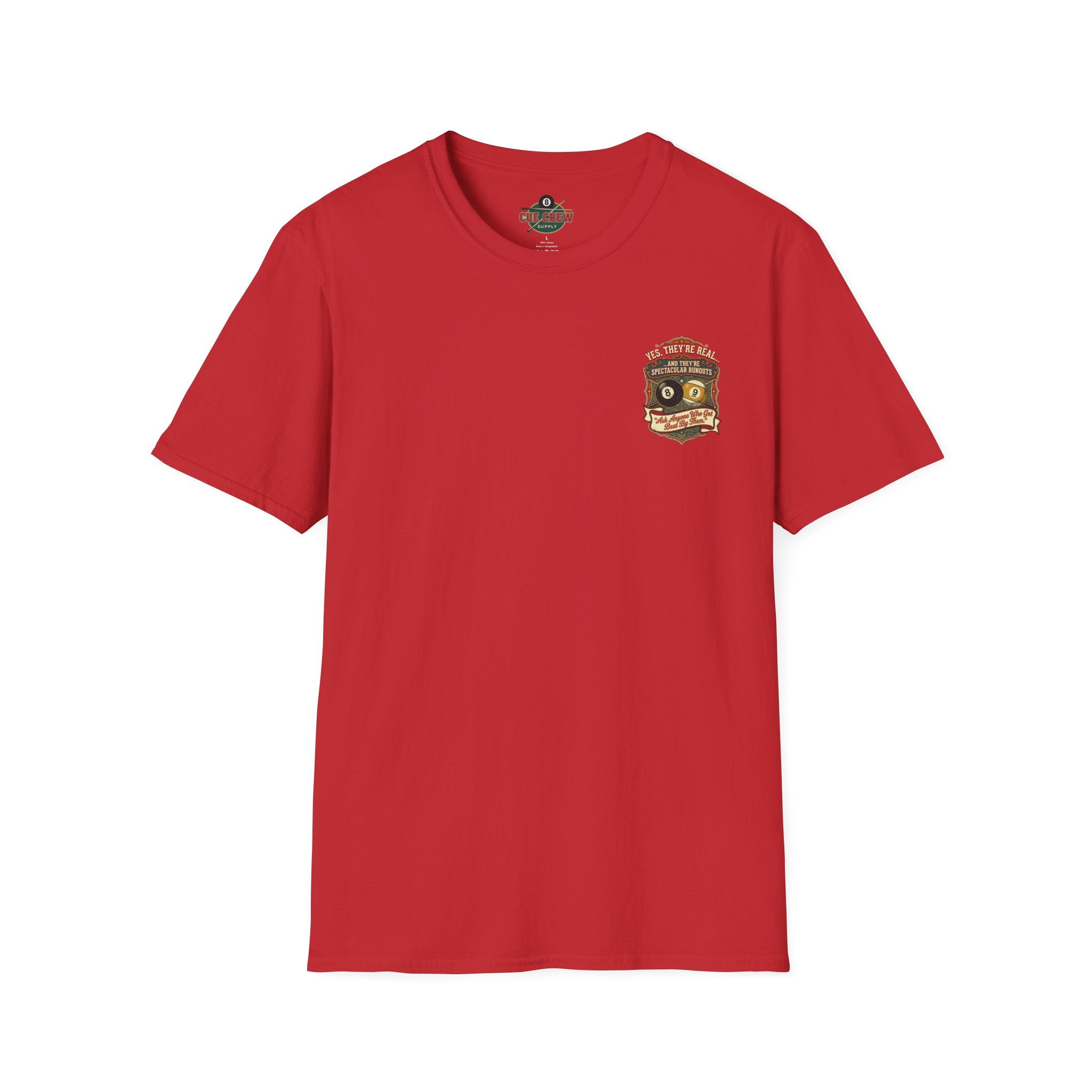 Yes, They're Real… Spectacular Runouts Billiards T-Shirt | Funny Pool Player Graphic Tee | Front & Back Print