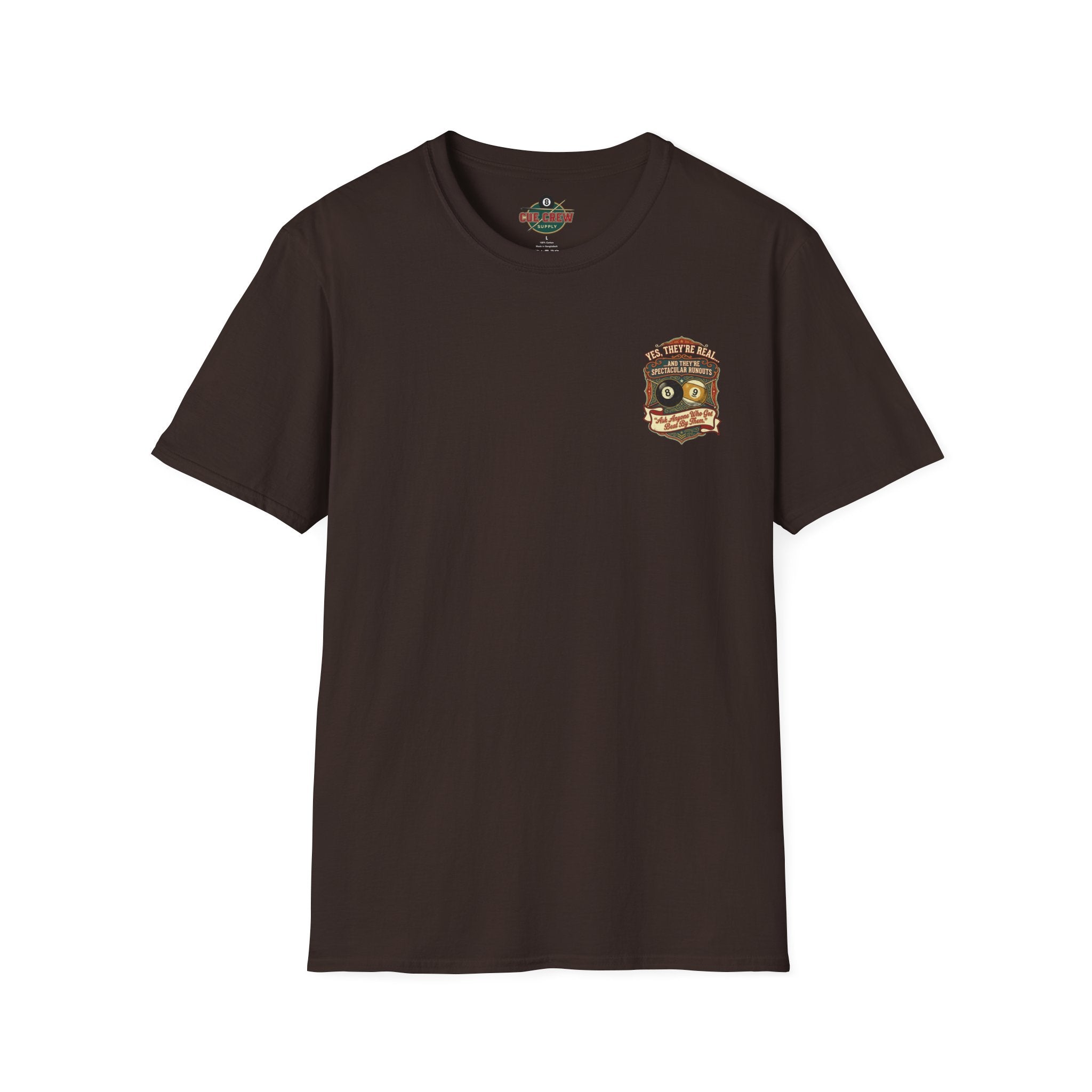 Yes, They're Real… Spectacular Runouts Billiards T-Shirt | Funny Pool Player Graphic Tee | Front & Back Print