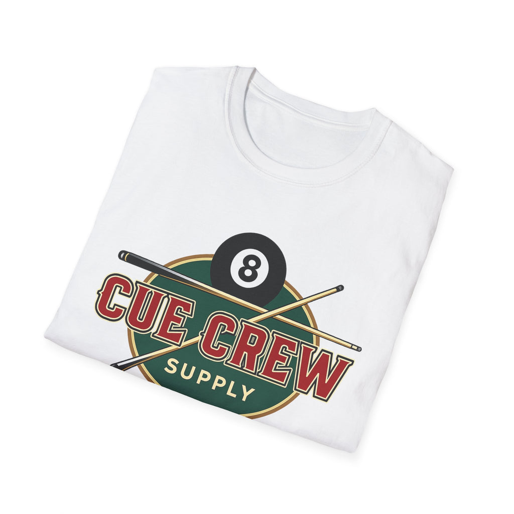 Cue Crew Supply Retro Logo Core Line Billiards Gildan Tee