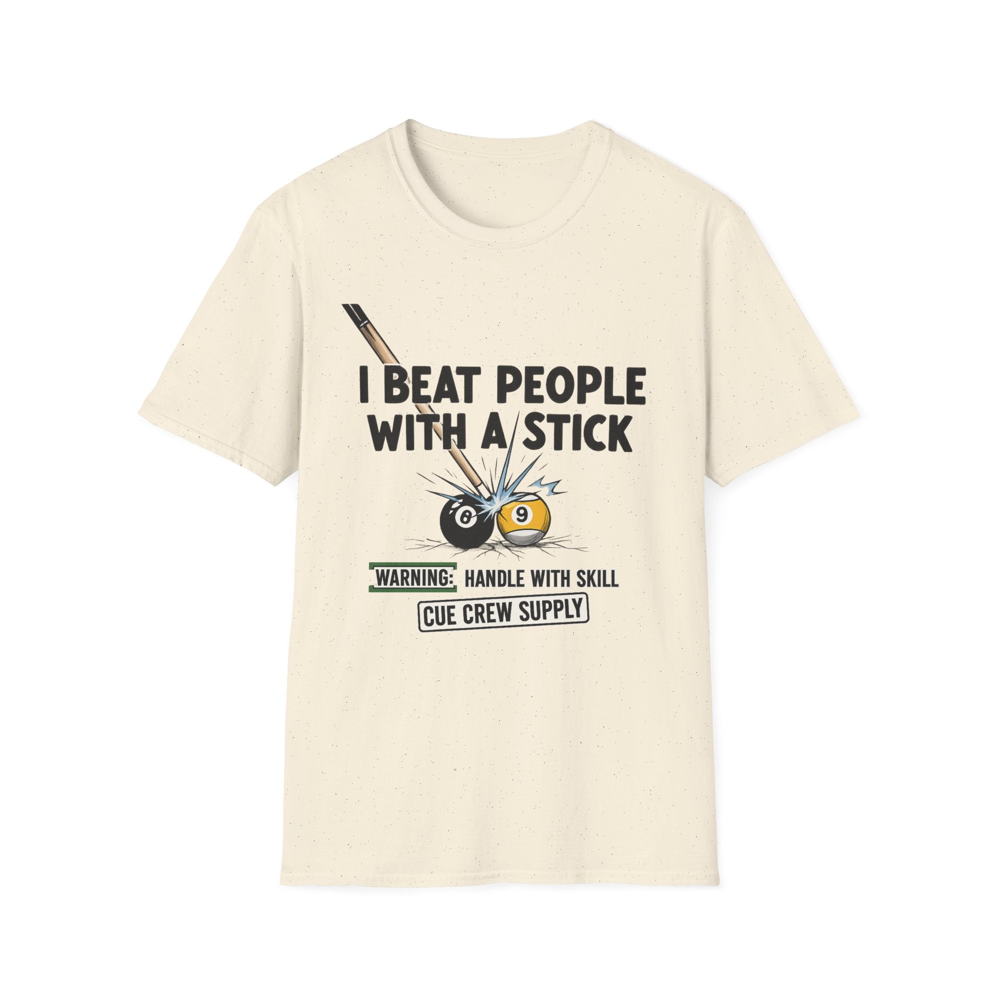 I Beat People With A Stick Funny Billiards Core Line Gildan Tee