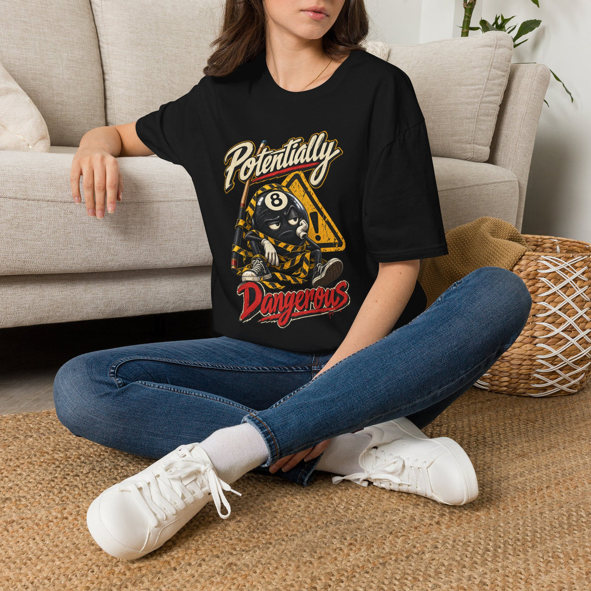 Potentially Dangerous – Funny 8-Ball Billiards T-Shirt – Pool Player Tee