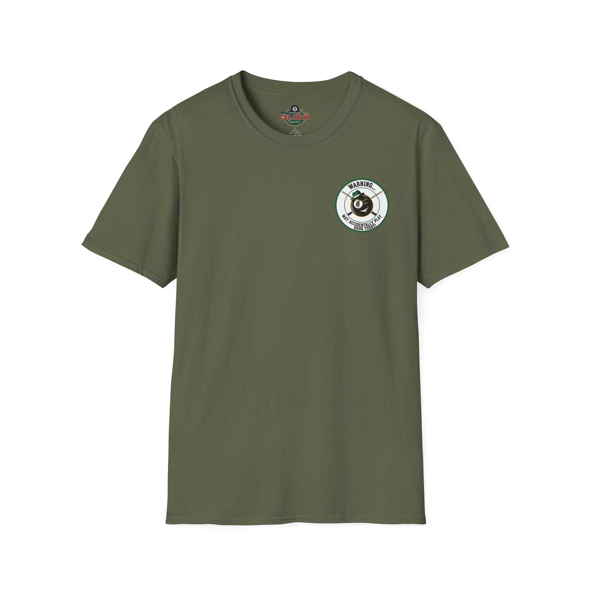 Warning... May Accidentally Play Good Today Billiards T-Shirt | Funny Pool Player Graphic Tee | Front & Back Print