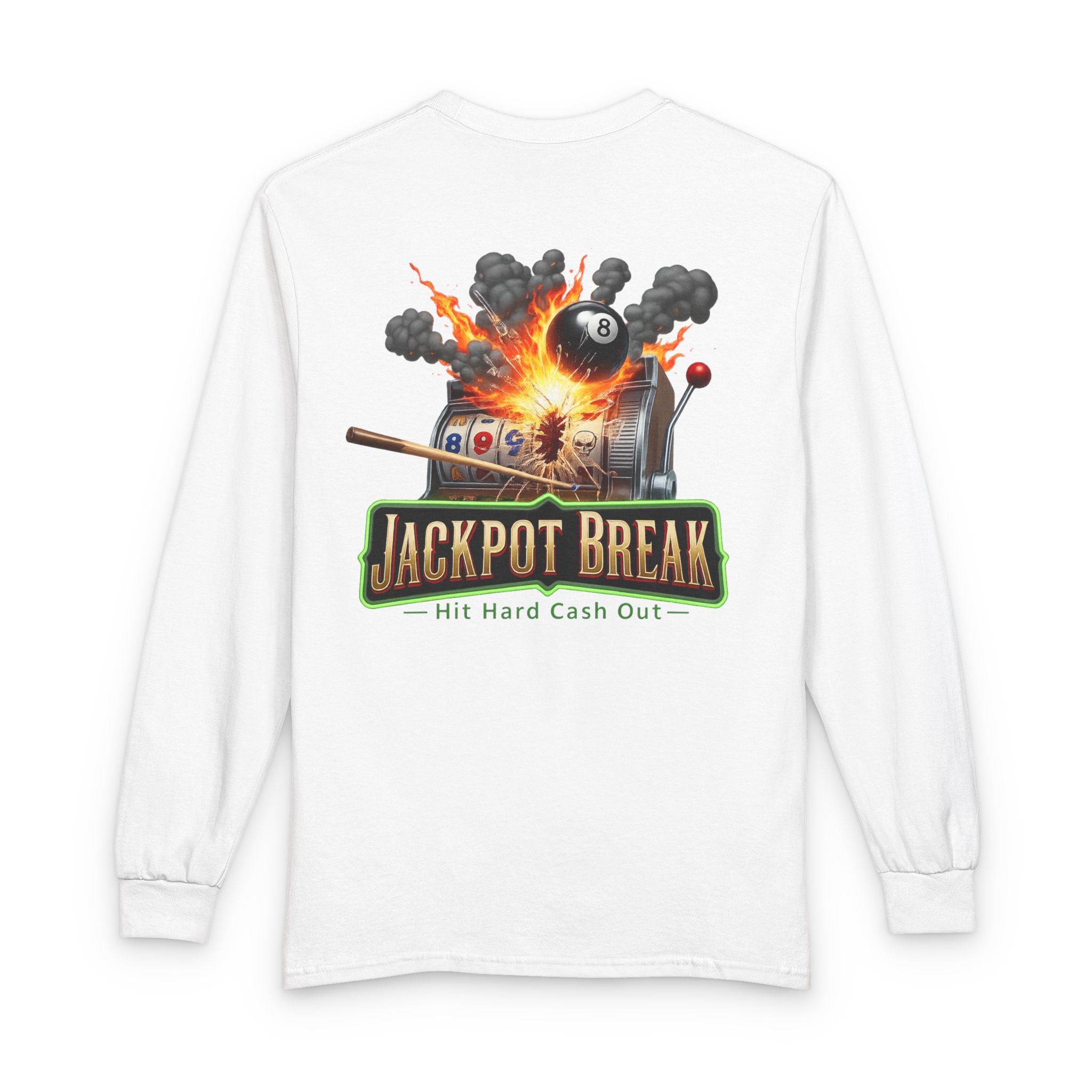 Jackpot Break Billiards Casino Mashup Gildan Long Sleeve Tee